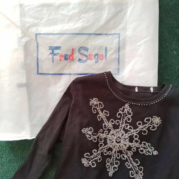 Y2K Fred Segal / Melrose Avenue Set of 3 Vtg Retro Graphic & Beaded Tops Size S - Picture 6 of 15